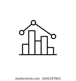 Financial Statistics Graph With Line Chart On A Transparent Canvas