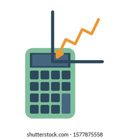 financial statistics graphic with calculator math vector illustration design