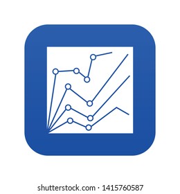 Financial statistics icon digital blue for any design isolated on white vector illustration