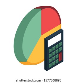 financial statistics pie graphic isolated icon vector illustration design
