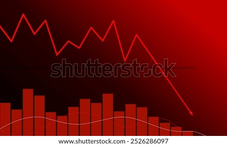 Financial stock chart showing stock volatility and downtrend on Black Monday.