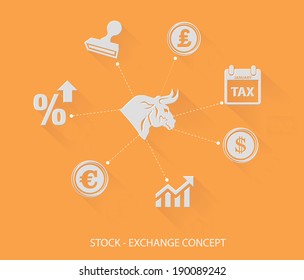 Financial and stock exchange concept,Blank for text,yellow version