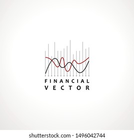 Financial Stock Exchange Market Charts Logo design abstract vector template. Finance company Logotype concept.
