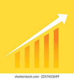 financial stock graph background with upward growth arrow vector 