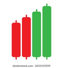 A financial stock market candlestick chart. stock trading candles. financial chart, market trends, investment growth, trading signals, forex market, cryptocurrency trading. Vector illustration concept