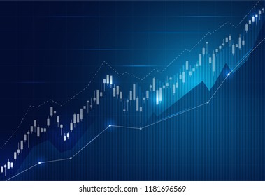 Financial stock market graph on stock market investment trading, Bullish point, Bearish point. trend of graph for business idea and all art work design. vector illustration.