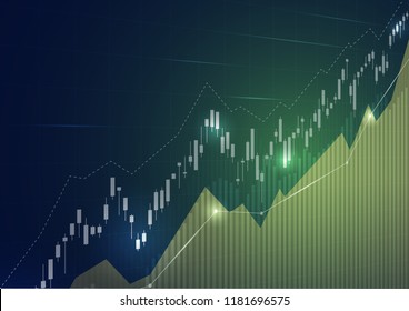 Financial stock market graph on stock market investment trading, Bullish point, Bearish point. trend of graph for business idea and all art work design. vector illustration.