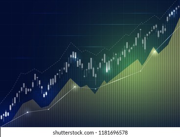 Financial stock market graph on stock market investment trading, Bullish point, Bearish point. trend of graph for business idea and all art work design. vector illustration.