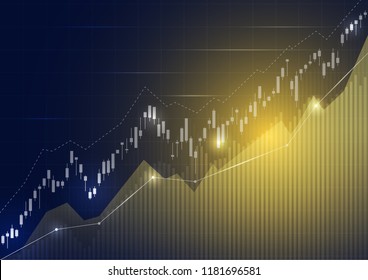 Financial stock market graph on stock market investment trading, Bullish point, Bearish point. trend of graph for business idea and all art work design. vector illustration.