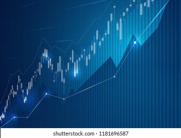 Financial stock market graph on stock market investment trading, Bullish point, Bearish point. trend of graph for business idea and all art work design. vector illustration.