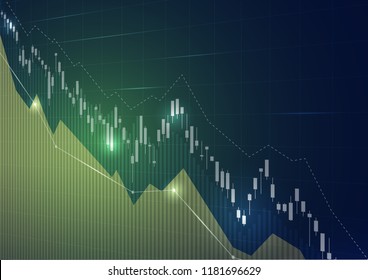 Financial stock market graph on stock market investment trading, Bullish point, Bearish point. trend of graph for business idea and all art work design. vector illustration.