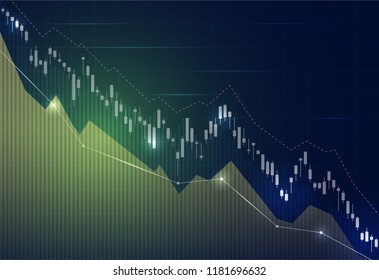 Financial stock market graph on stock market investment trading, Bullish point, Bearish point. trend of graph for business idea and all art work design. vector illustration.