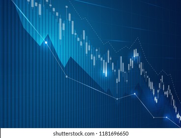 Financial stock market graph on stock market investment trading, Bullish point, Bearish point. trend of graph for business idea and all art work design. vector illustration.