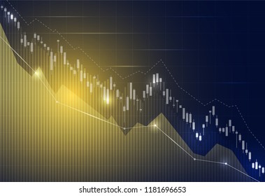 Financial stock market graph on stock market investment trading, Bullish point, Bearish point. trend of graph for business idea and all art work design. vector illustration.