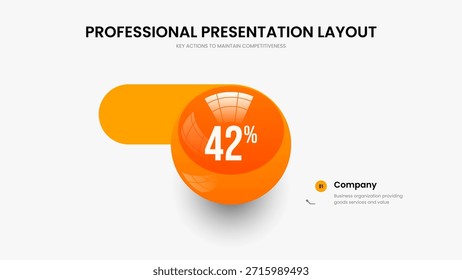 Financial Strategy 1 Step Chart Slide Layout. Simple Showcase Slideshow Template Vector Illustration. Service Overview One Option Diagram Presentation Design.