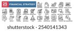 Financial Strategy icon collection set. Containing design strategy, financial, investment, analysis, business, finance