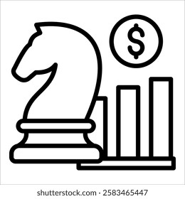 Financial Strategy Icon Element For Design