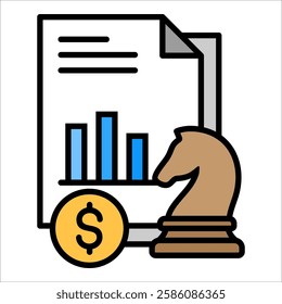 Financial Strategy Icon Element For Design