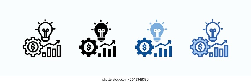 Financial Strategy icon sheet multiple style collection isolated vector