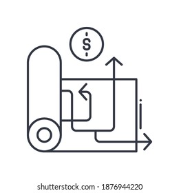 Financial strategy image icon, linear isolated illustration, thin line vector, web design sign, outline concept symbol with editable stroke on white background.