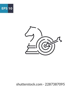 financial strategy outline icon Vector illustration