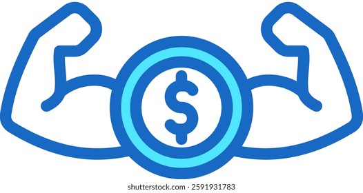 Financial Strength Icon Blue Color Vector Illustration