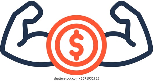 Financial Strength Icon Color Line Vector Illustration