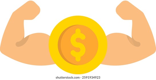 Financial Strength Icon Flat Vector Illustration