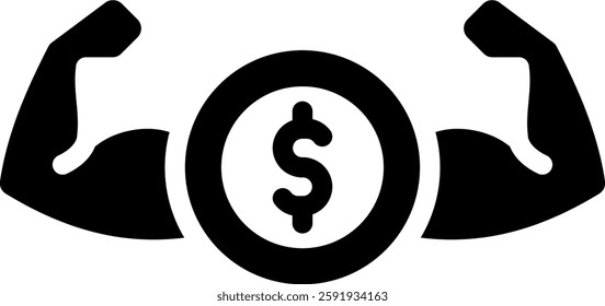 Financial Strength Icon Glyph Vector Illustration