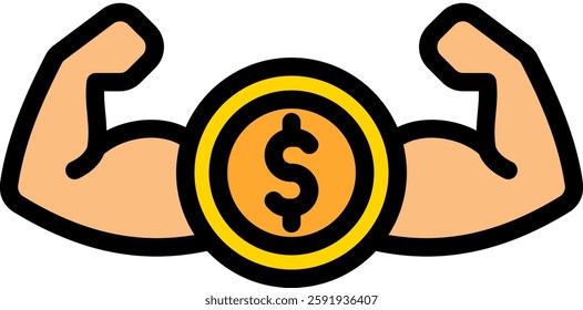 Financial Strength Icon Lineal Color Vector Illustration