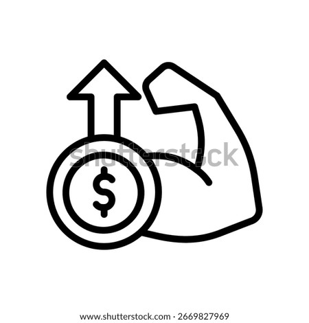 Financial Strength Icon Outline Vector Illustration