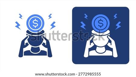 Financial Stress icon, with contrast background.