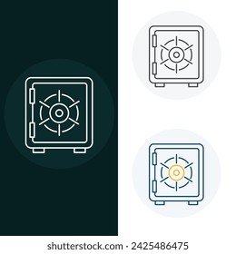 Financial Stronghold Secure Bank Vault Vector Icon Design