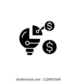 Financial structure black icon concept. Financial structure flat  vector symbol, sign, illustration.