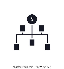 Icono de estructura financiera colección. Estilo de diseño con fondo

