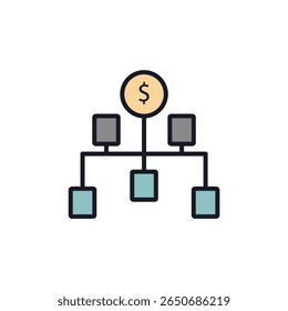 financial structure icon collection .design style with background