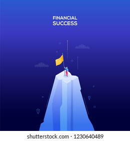 Financial success - modern isometric vector web banner