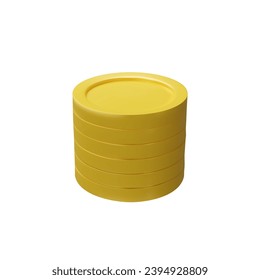 financial success with this 3D render vector illustration showcasing a stack of golden coins. A symbol of prosperity, investment, and earnings, wealth to your business and finance concepts