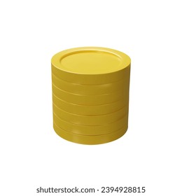financial success with this 3D render vector illustration showcasing a stack of golden coins. A symbol of prosperity, investment, and earnings, wealth to your business and finance concepts