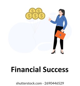 Ilustración vectorial de éxito financiero que puede editar o modificar fácilmente
