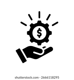 Icono de Asistencia financiera Ilustración vectorial de glifos