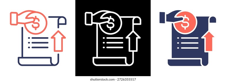 Financial Support Symbol dreifach, Vektorgrafik