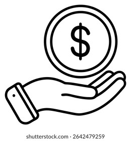 Financial Support, Investment, Donation, and Giving Helping Hands Icon