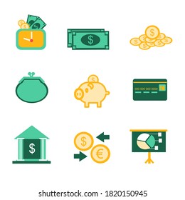 Financial symbol two color vector
