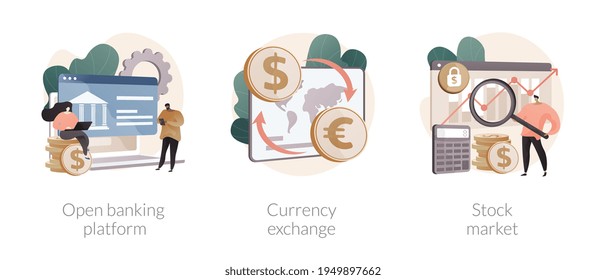 Financial system abstract concept vector illustrations.