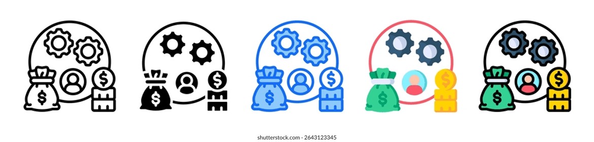 Elemento de icono del sistema financiero para varios estilos de diseño