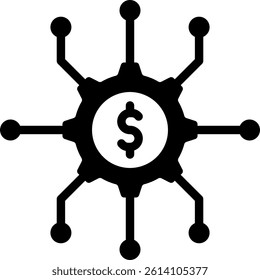 Financial System Icon Glyph Vector Illustration