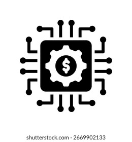 Ilustración vectorial de glifo de icono del sistema financiero