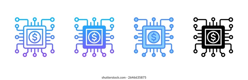 Conjunto de iconos de estilo múltiple del sistema financiero
