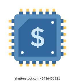 Vector del sistema financiero, icono de estilo plano fintech en estilo moderno